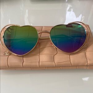 Green and Blue Heart-Shaped Sunglasses